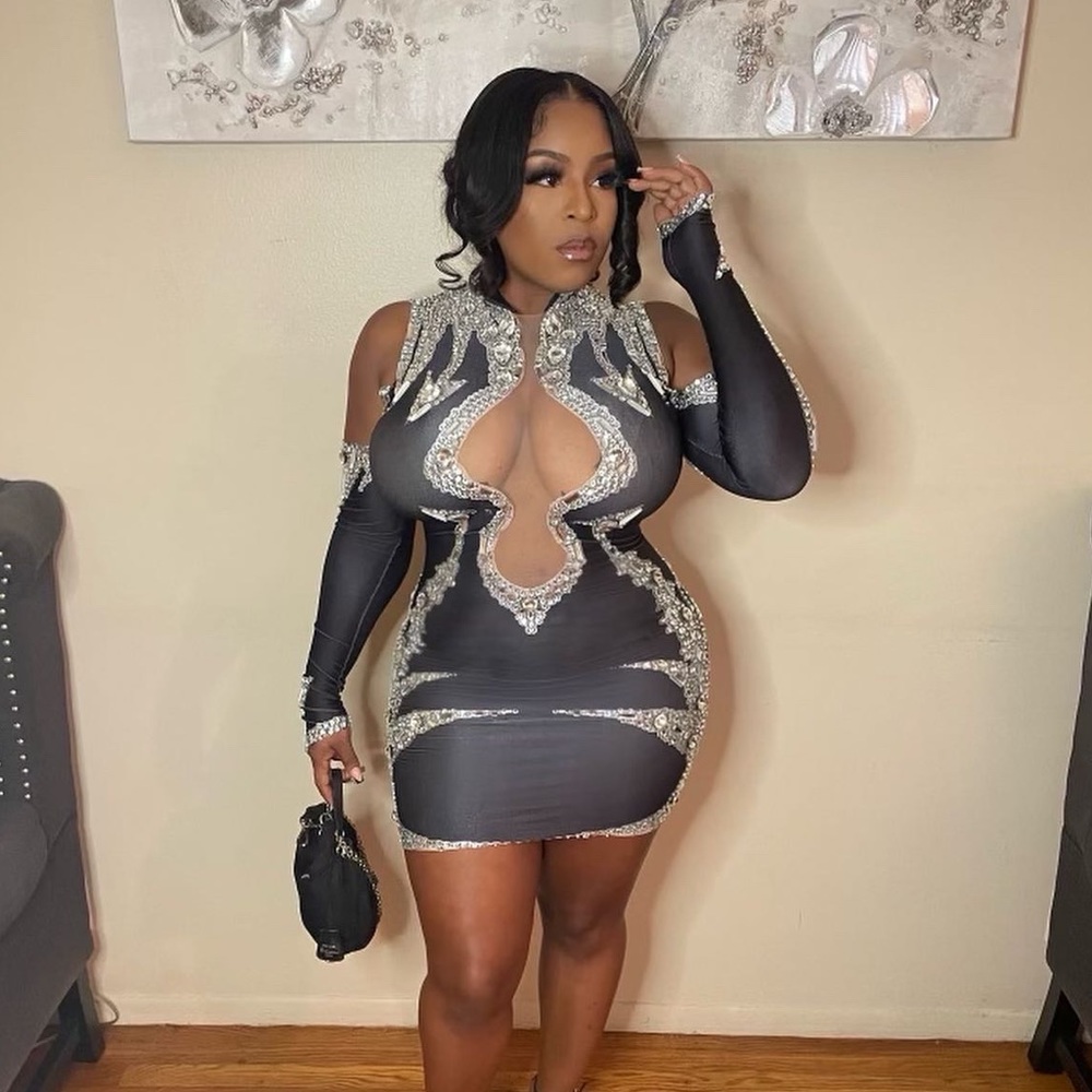 Diamante spandex dress